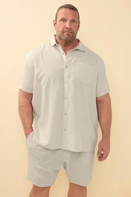 BadRhino Big & Tall Natural Brown Linen Shorts | BadRhino 1