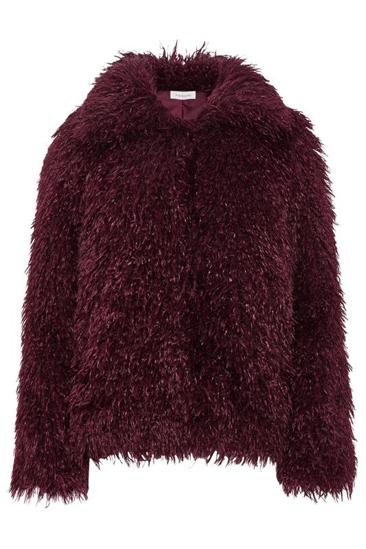 PixieGirl Petite Women's Burgundy Red Mongolian Faux Fur Jacket | PixieGirl 7