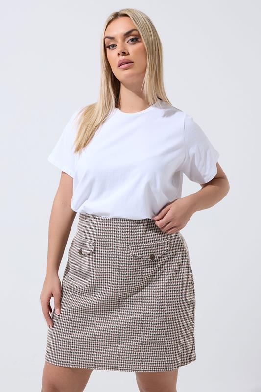 LIMITED COLLECTION Curve Beige Jacquard Mini Skirt