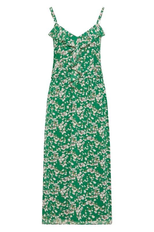 YOURS LONDON Plus Size Green Floral Print Ruffle Maxi Dress | Yours Clothing  5
