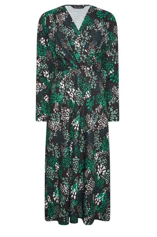 M&Co Black & Green Animal Print Wrap Dress | M&Co 6