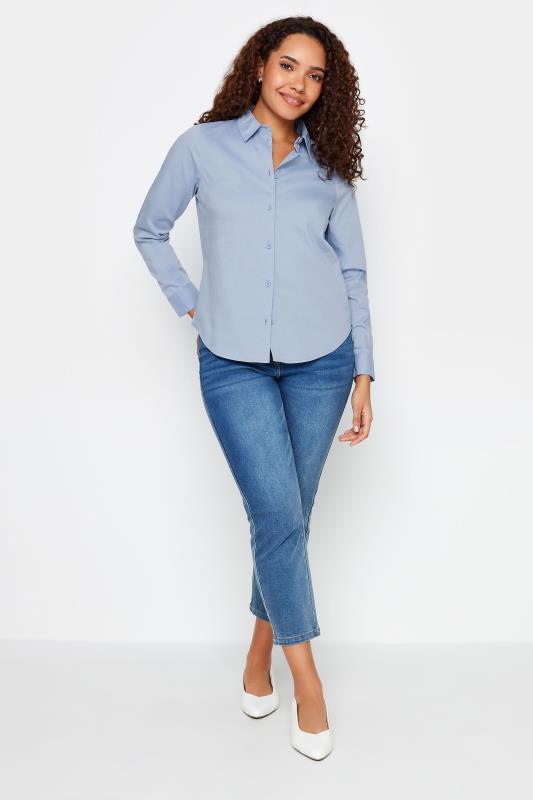 M&Co Blue Cotton Poplin Long Sleeve Shirt | M&Co 2