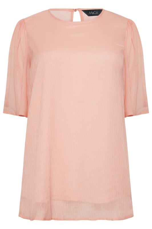 M&Co Pink Shimmer Angel Sleeve Blouse | M&Co 6