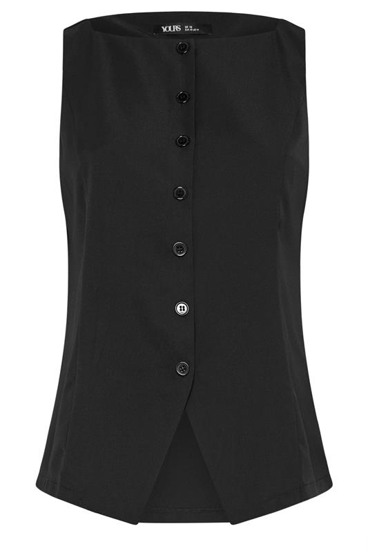 YOURS Curve Black Longline Button Waistcoat | Yours Clothing 6