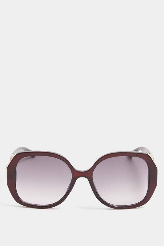 Brown Chain Oversized Sunglasses