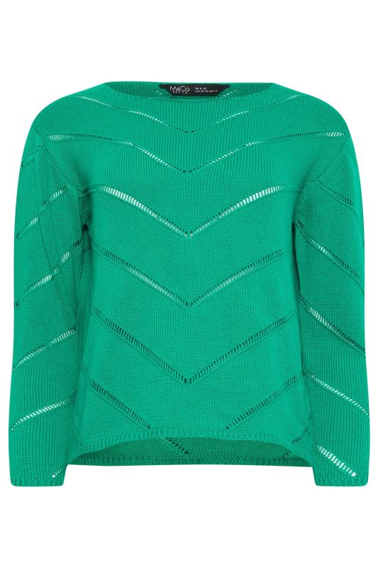 M&Co Petite Green V Patterned Knit Jumper | M&Co 5