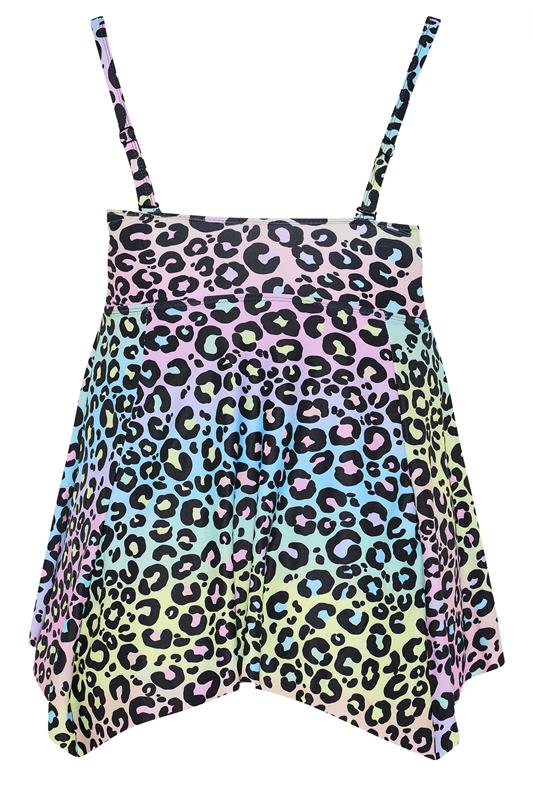 YOURS Plus Size Pink Leopard Print Bandeau Tankini Top | Yours Clothing 9