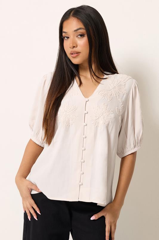  M&Co Petite Light Pink Sequin Embellished Blouse
