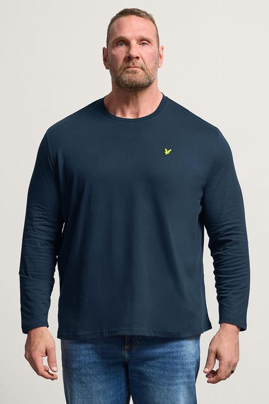  LYLE & SCOTT Big & Tall Navy Blue Long Sleeve T-Shirt