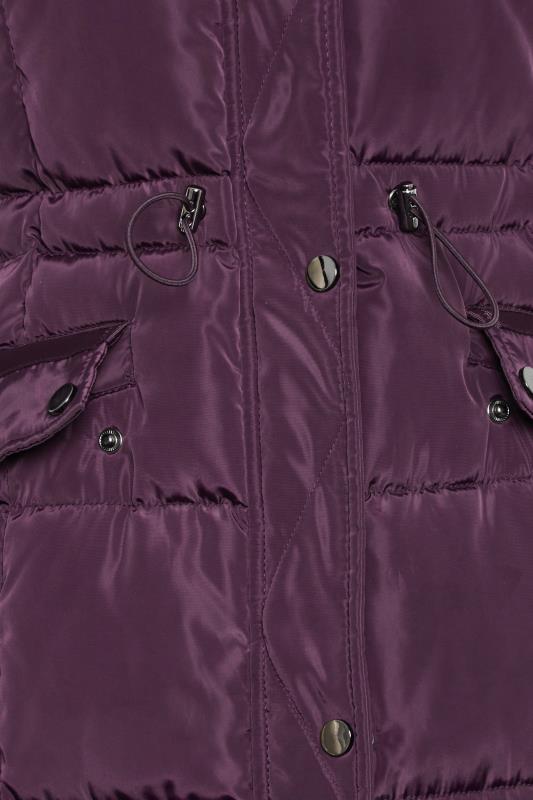 M&Co Purple Faux Fur Trim Padded Coat | M&Co 6