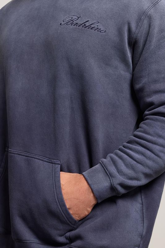 BadRhino Big & Tall Navy Blue Sun Bleached Hoodie | BadRhino 5
