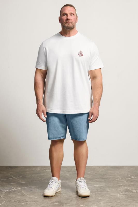 JACK & JONES Big & Tall Light Blue Denim Shorts | BadRhino 1