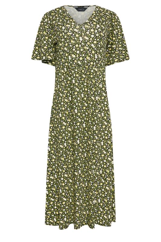 M&Co Petite Green & Yellow Ditsy Floral Print Dress | M&Co 6