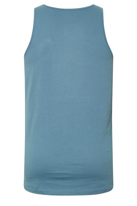 BadRhino Big & Tall 3 PACK Blue Plain Vest Tops | BadRhino 9