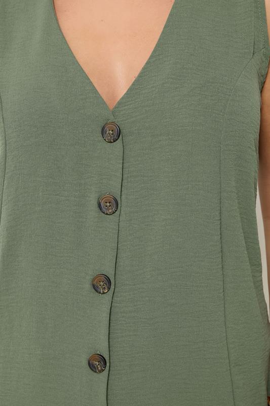 YOURS Plus Size Khaki Green Waistcoat | Yours Clothing 4