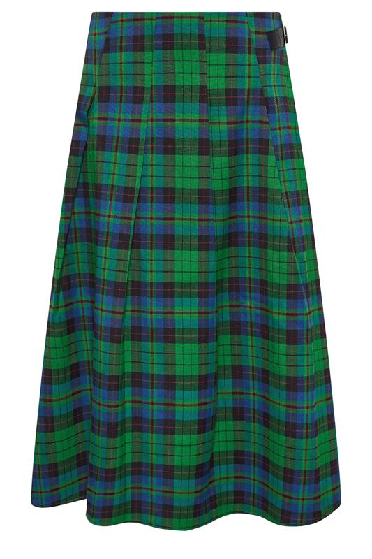 PixieGirl Petite Women's Green & Blue Check Midi Skirt | PixieGirl 5