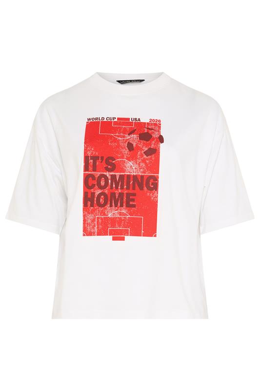 LIMITED COLLECTION Plus Size White 'It's Coming Home' England T-Shirt | Yours Clothing 5