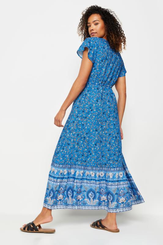 M&Co Blue Floral Print Tiered Maxi Dress | M&Co 3