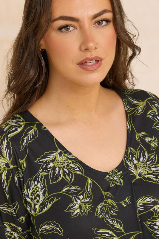 EVANS Curve Plus Size Paisley Print Pleat Front Top | Evans 4