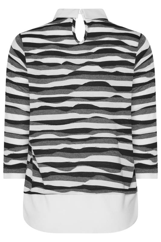 M&Co Black & White Stripe 2 In 1 Jumper | M&Co 7