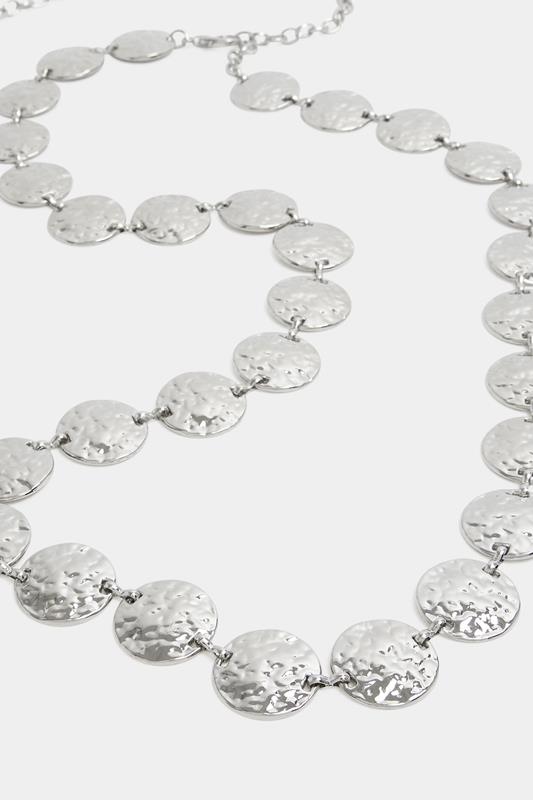 Silver Hammered Disk Belt | Yours Clothing 2