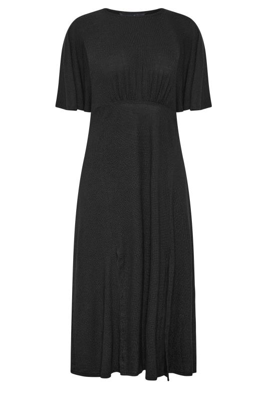 M&Co Black Angel Sleeve Split Hem Midi Dress | M&Co 6