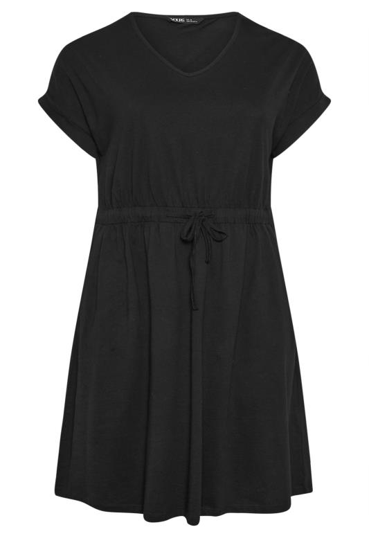 Plus Size Black Cotton T-Shirt Dress | Yours Clothing  7