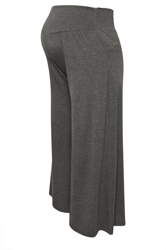 BUMP IT UP MATERNITY Plus Size Charcoal Grey Extra Wide Leg Trousers | Yours Clothing 5