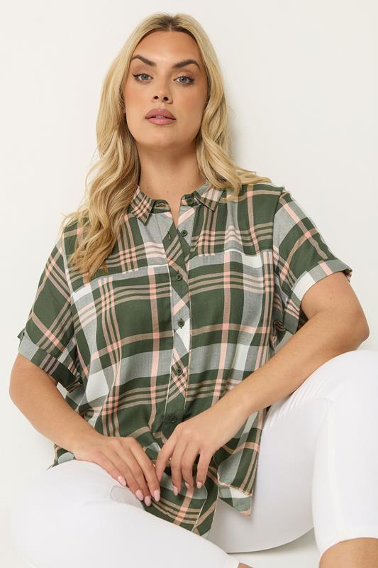 YOURS Curve Green Checked Shirt