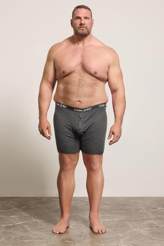KAM 3 PACK Navy Blue & Grey Assorted Boxers | BadRhino 4