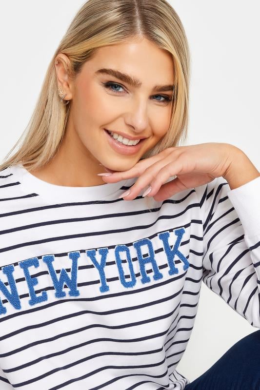 M&Co White & Navy Striped 'New York' Sweatshirt | M&Co 5