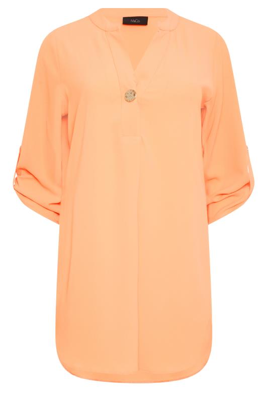 M&Co Light Orange Statement Button Tab Sleeve Shirt | M&Co 6