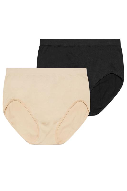 YOURSET 2 PACK Black & Nude Seamless Light Control Full Briefs