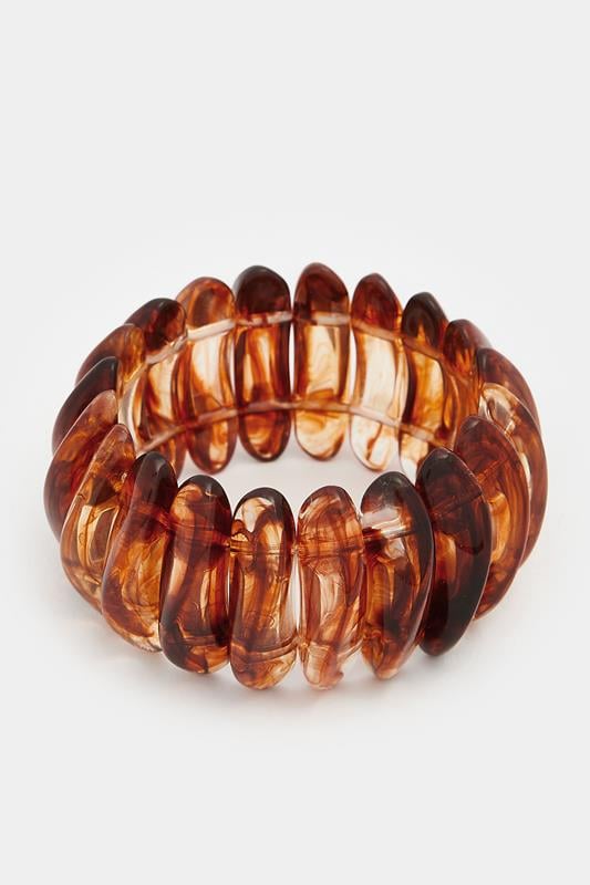  Yours Brown Beaded Statement Stretch Bracelet