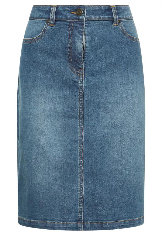 M&Co Blue Mid-Wash Denim Above Knee Skirt | M&Co 5