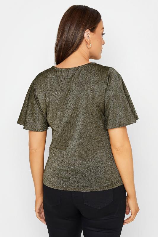 M&Co Gold Angel Sleeve Wrap Top | M&Co 3