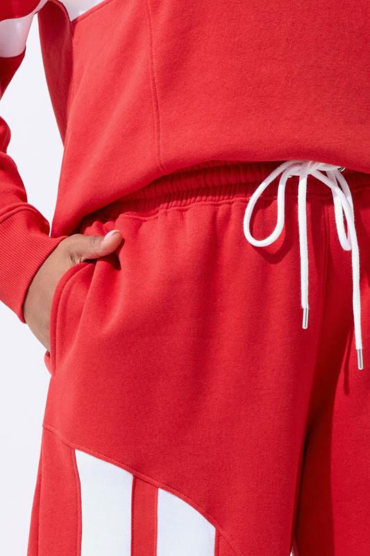 LIMITED COLLECTION Plus Size Red Stripe Wide Leg Joggers | Yours Clothing 5