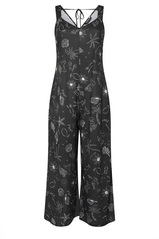 LIMITED COLLECTION Plus Size Black Summer Print Jumpsuit | Yours Clothing 5