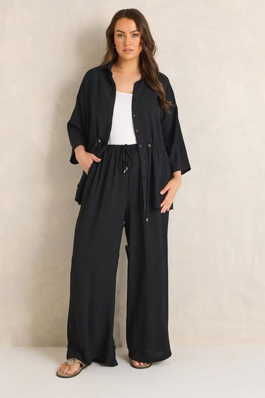 EVANS Plus Size Black Collared Shacket | Evans 2