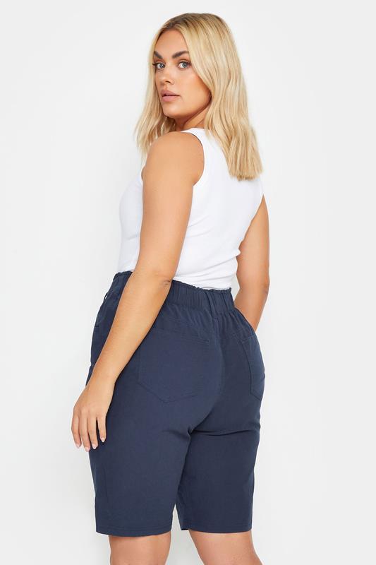 YOURSET 2 PACK Plus Size Black & Navy Blue Cool Cotton Shorts | Yours Clothing 6