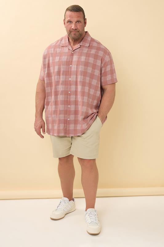 BadRhino Big & Tall Pink Textured Check Print Shirt | BadRhino 2