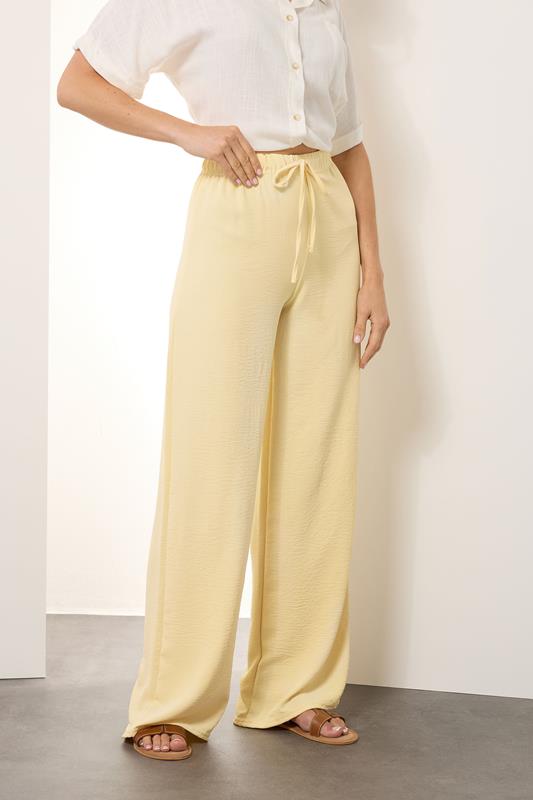 LTS Tall Buttermilk Yellow Wide Leg Trousers | Long Tall Sally 1