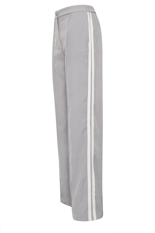LTS Tall Women's Light Grey Side Stripe Wide Leg Trousers | Long Tall Sally 6