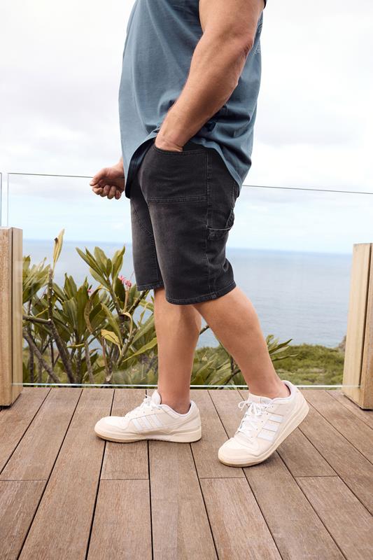 BadRhino Big & Tall Black Wash Carpenter Shorts