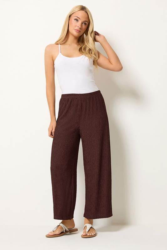  M&Co Rust Brown Wide Leg Cropped Trousers