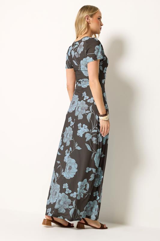 LTS Tall Chocolate Brown Floral Twist Front Maxi Dress | LongTallSally 2