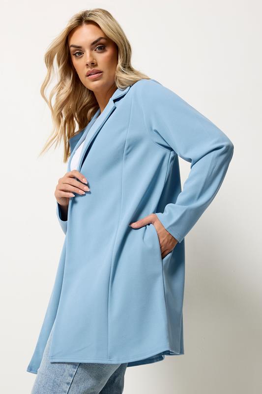 YOURS Curve Blue Scuba Blazer
