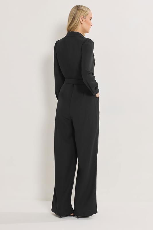 LTS Tall Black Button Wide Leg Jumpsuit | Long Tall Sally 2