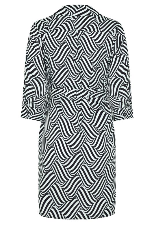 M&Co Black Geometric Print Tie Waist Shirt Dress | M&Co 7
