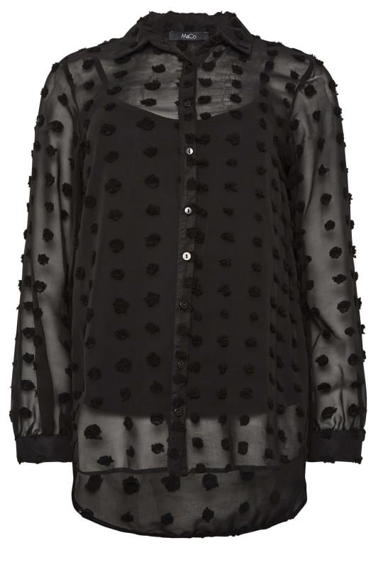 M&Co Black Dobby Spot Shirt | M&Co 6